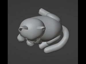 Cat Figurine v2 3D Print Model