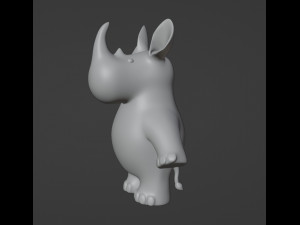 Rhinoceros Figurine Modelo de Impressão 3D