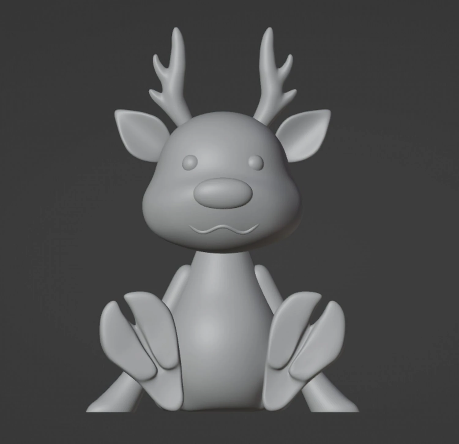 Deer Figurine 3D Print Model .c4d .max .obj .3ds .fbx .stl .blend 
