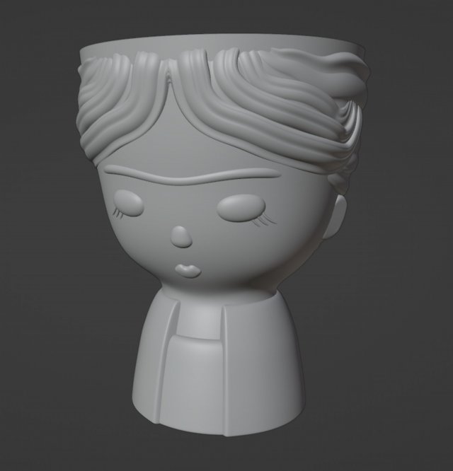 Frida style Vase Planter Modelo de impresión 3D .c4d .max .obj .3ds .fbx .stl .blend 