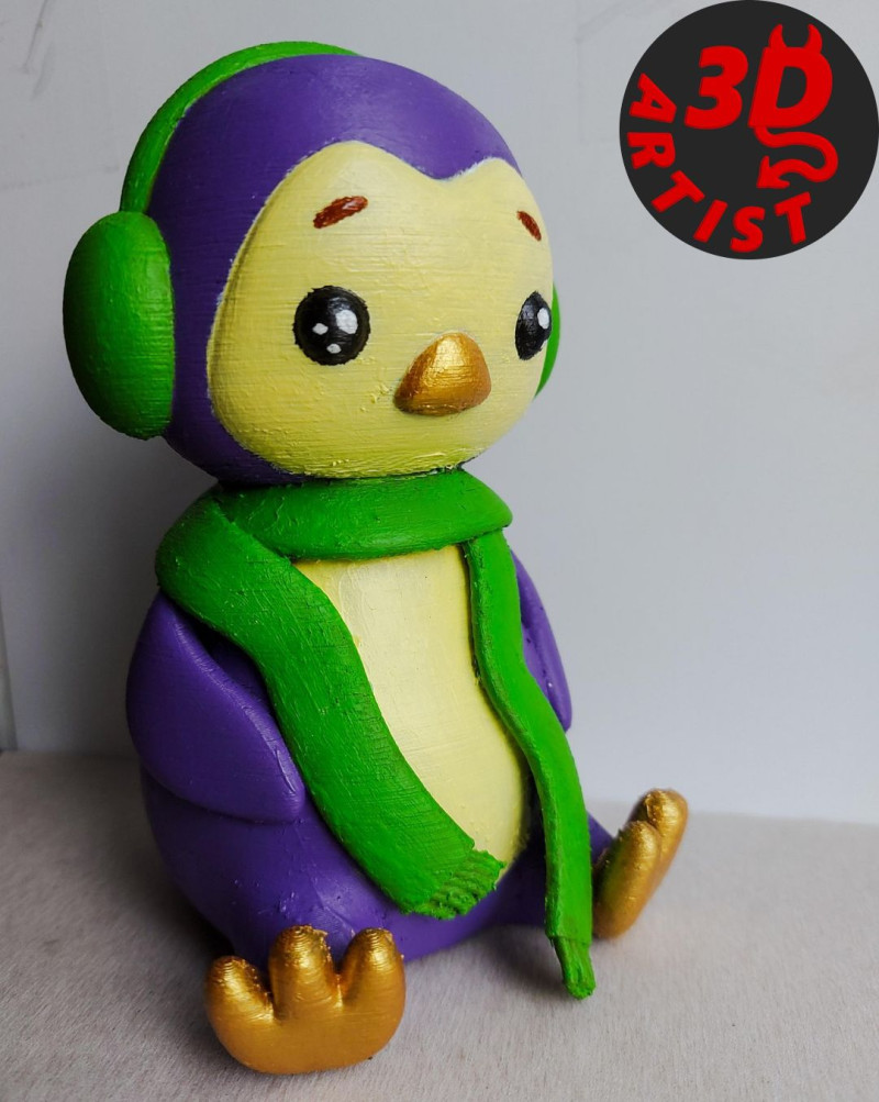 Penguin Figurine 3D Принт Модель .c4d .max .obj .3ds .fbx .stl .blend