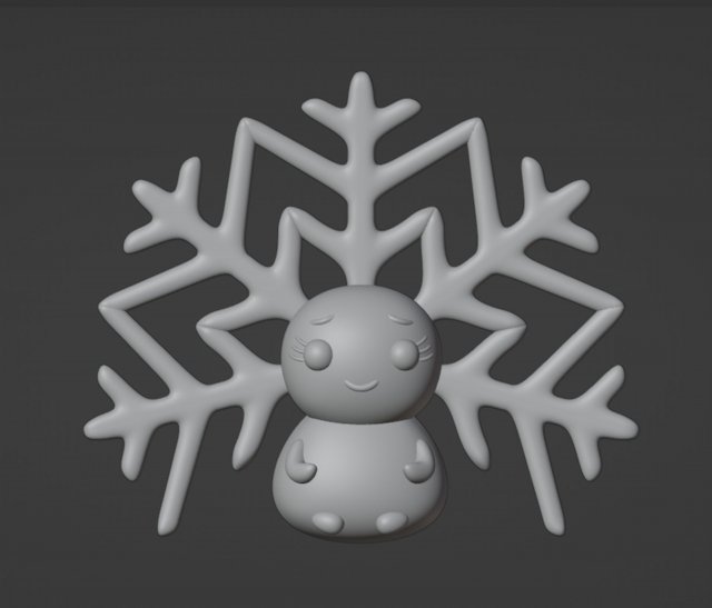 Snowflake Lady Christmas hanging decoration 3Dプリントモデル .c4d .max .obj .3ds .fbx .stl .blend 