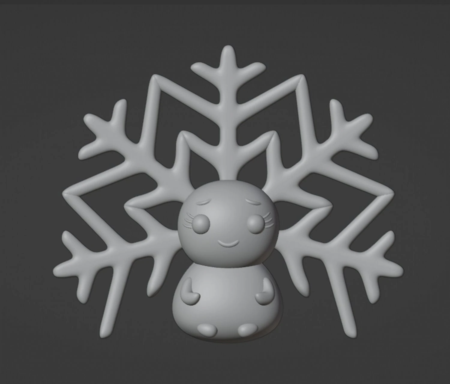 Snowflake Lady Christmas hanging decoration 3D Print Model .c4d .max .obj .3ds .fbx .stl .blend 