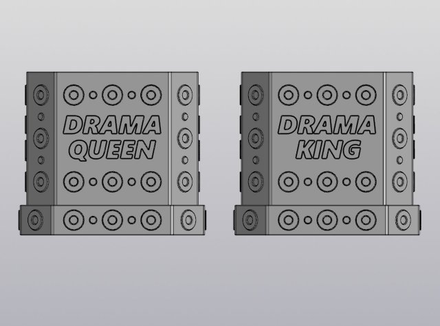 Set 2 Planters Drama Queen Drama King 3D प्रिंट मॉडल .c4d .max .obj .3ds .fbx .stl .blend 
