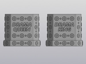 Set 2 Planters Drama Queen Drama King Modelo de impresión 3D