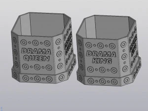 Set 2 Planters Drama Queen Drama King 3D Print Model