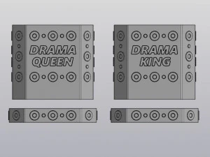 Set 2 Planters Drama Queen Drama King 3D Print Model