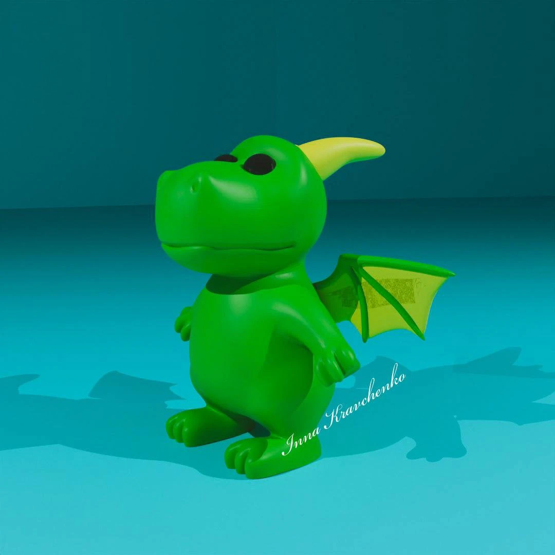 Dragon Figurine 3D Print Model .c4d .max .obj .3ds .fbx .stl .blend 
