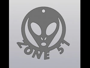 Portachiavi zona 51 Modello di stampa 3D