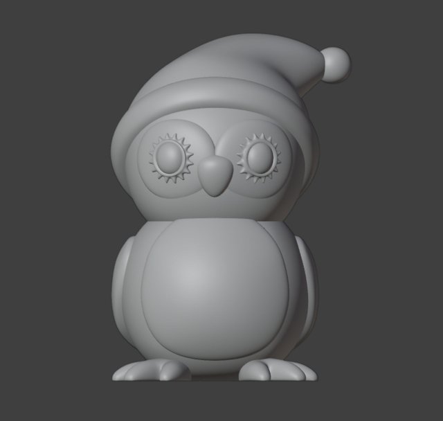 Christmas Owl Figurine 3D Принт Модель .c4d .max .obj .3ds .fbx .stl .blend 