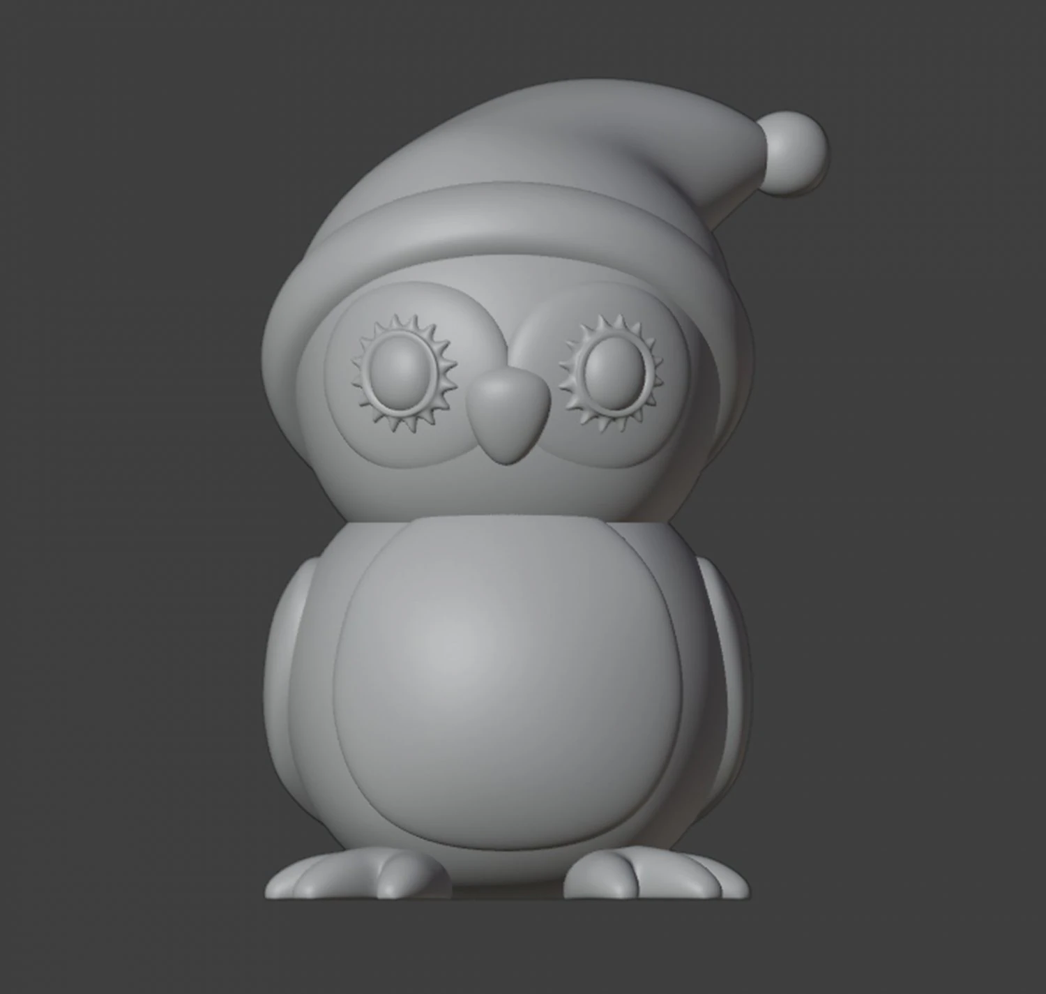 Christmas Owl Figurine 3D Print Model .c4d .max .obj .3ds .fbx .stl .blend 