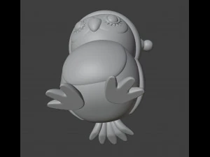 Christmas Owl Figurine 3D Print Model