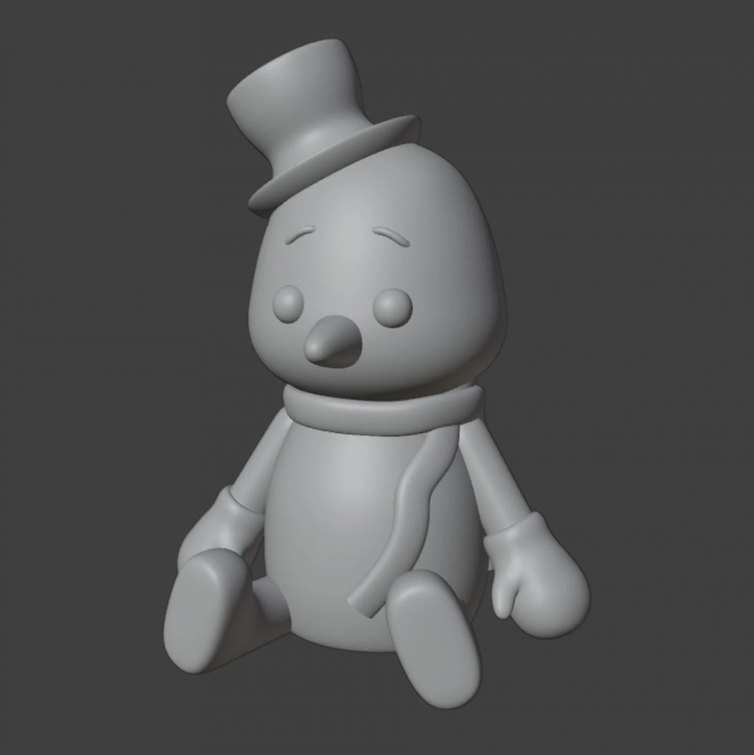Snowman Figurine v2 3D Print Model .c4d .max .obj .3ds .fbx .stl .blend 