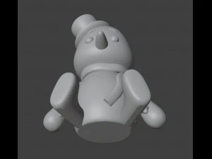 Snowman Figurine v2 3D Print Model