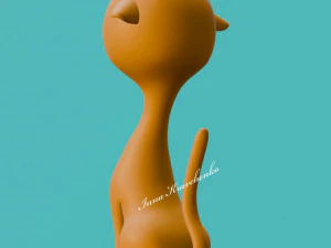 Cat Figurine v3 3D Print Model