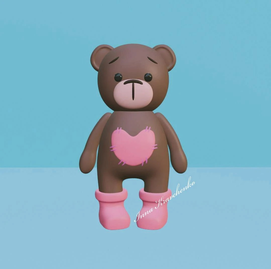 Bear Figurine v2 3D Print Model .c4d .max .obj .3ds .fbx .stl .blend