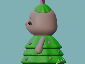 Bunny in a Christmas tree costume 3D-printmodel