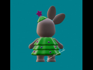 Bunny in a Christmas tree costume 3D-printmodel