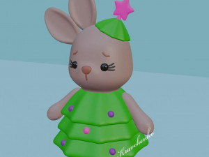 Bunny in a Christmas tree costume 3D-printmodel