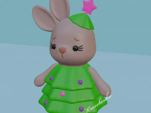 Bunny in a Christmas tree costume 3D Print Model