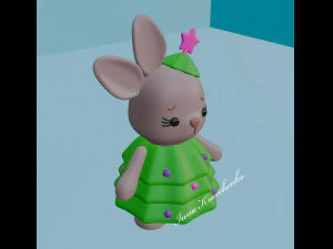 Bunny in a Christmas tree costume 3D Print Model