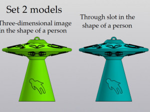 Set 2 models UFO Hanging Vase v2 with beam for dried and artificial flowers Model do druku 3D