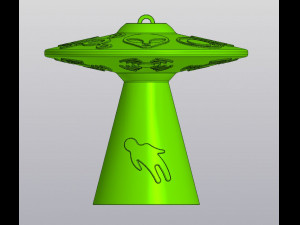 Set 2 models UFO Hanging Vase v2 with beam for dried and artificial flowers Model Cetak 3D