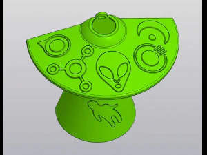 Set 2 model Vas Gantung UFO v2 dengan balok untuk bunga kering dan buatan Model Cetak 3D