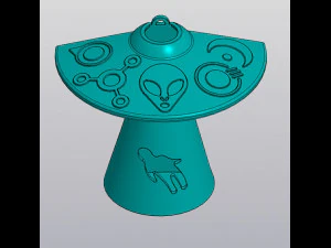 Set 2 model Vas Gantung UFO v2 dengan balok untuk bunga kering dan buatan Model Cetak 3D