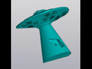 Set 2 model Vas Gantung UFO v2 dengan balok untuk bunga kering dan buatan Model Cetak 3D