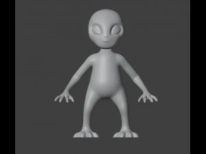 Alien Figurine v2 3D Print Model