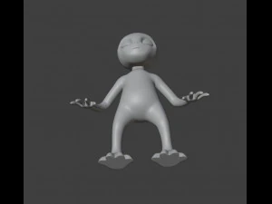 Alien Figurine v2 3D Print Model