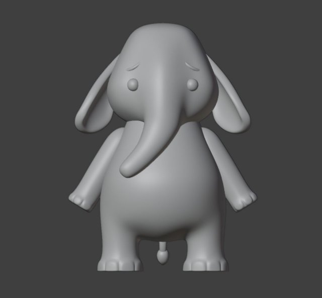 Little Elephant Figurine 3D 프린트 모델 .c4d .max .obj .3ds .fbx .stl .blend