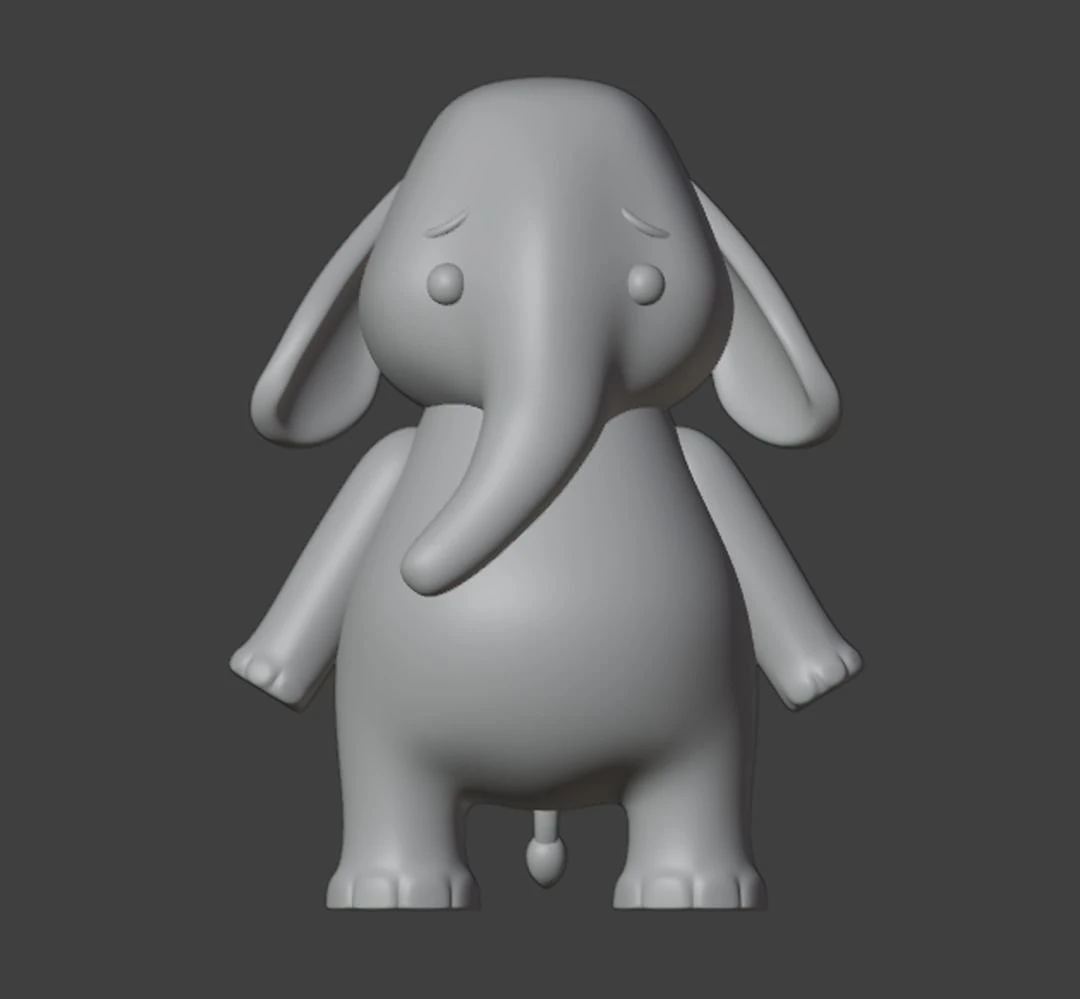 Little Elephant Figurine 3D Print Model .c4d .max .obj .3ds .fbx .stl .blend