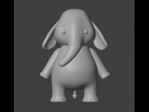 작은 코끼리 조각상 3D 프린트 모델