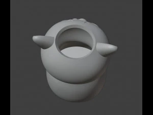 Smiling cat Vase 3D Print Model