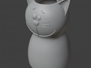 Smiling cat Vase 3D Print Model