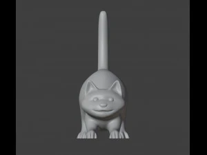 गेंदों के साथ नर बिल्ली की मूर्ति 3D प्रिंट मॉडल