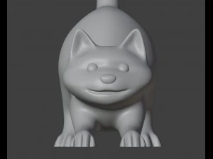 गेंदों के साथ नर बिल्ली की मूर्ति 3D प्रिंट मॉडल