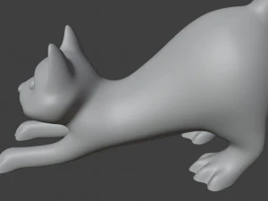 गेंदों के साथ नर बिल्ली की मूर्ति 3D प्रिंट मॉडल