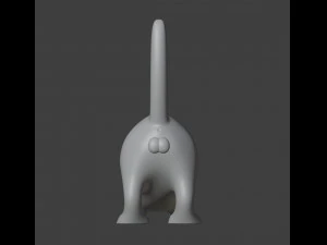 गेंदों के साथ नर बिल्ली की मूर्ति 3D प्रिंट मॉडल