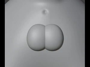 गेंदों के साथ नर बिल्ली की मूर्ति 3D प्रिंट मॉडल