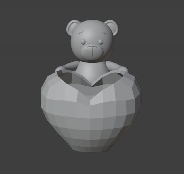 Happy Valentine Organizer Vase Planter 3D Принт Модель .c4d .max .obj .3ds .fbx .stl .blend 