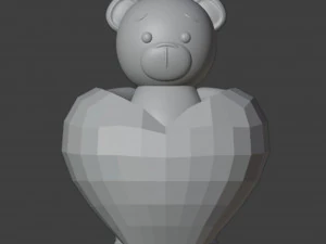Happy Valentine Organizer Vase Planter 3D Print Model