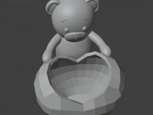 Happy Valentine Organizer Vase Planter 3D Print Model