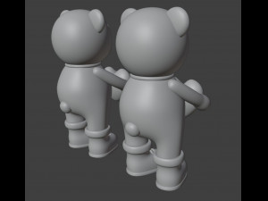 Set 2 models Bear Figurine Gift for Valentines Day 3D 打印模型