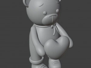 Set 2 models Bear Figurine Gift for Valentines Day 3D Print Model