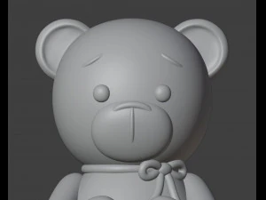 Set 2 models Bear Figurine Gift for Valentines Day 3D Print Model