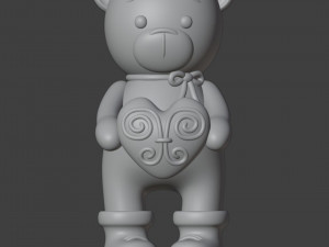 Set 2 models Bear Figurine Gift for Valentines Day 3D 打印模型