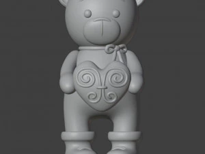 Set 2 models Bear Figurine Gift for Valentines Day 3D Print Model